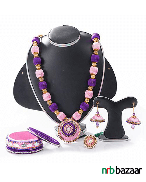 Multi-Color-Silk-Thread-Jewelry-Set