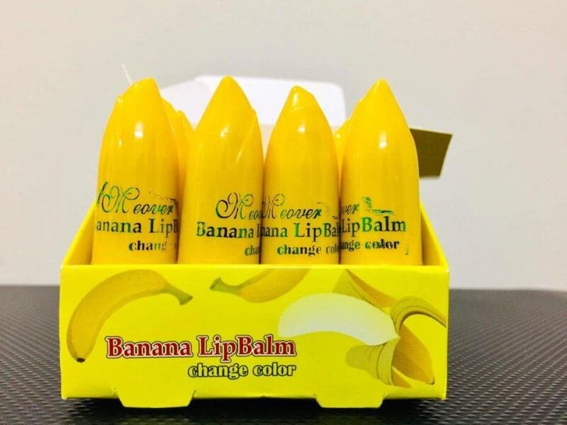Banana Lip Balm and Lipstick for Pinkish Lips