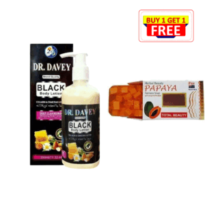 DR DAVEY Black Body Lotion + Papaya Soap Combo