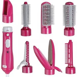 7In1 Professional Hair Blow Dryer Curler Roll Straightener Modelling Brush Tools White