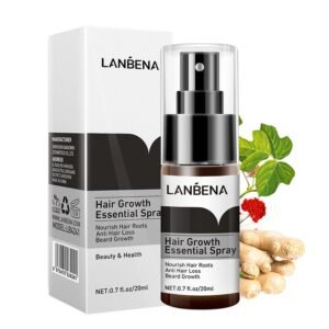 LAnbena Hair Growth Spary+Oil Natural Hair Growth Serum Ginger Essential Oil Hair Growth Oil Anti Hair Loss Essence Hair Thinning Treatment Healthy Strong Thick Hair Treats Baldness Weak Brittle Thinning Hair