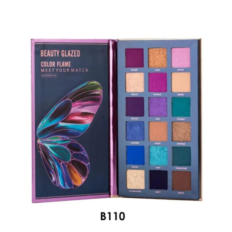 BEAUTY GLAZED 18 COLOR FLAME EYESHADOW WATERPROOF PALETTE 1 BEAUTY GLAZED 18 COLOR FLAME EYESHADOW WATERPROOF PALETTE
