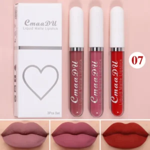 3Pcs/set Matte Velvet Lip Gloss Waterproof Long-lasting Liquid Lipstick