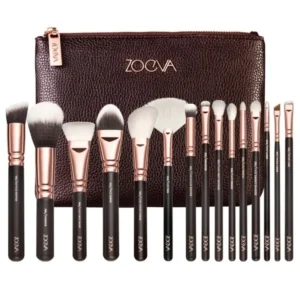 15 Pcs/Set Brown Colour Makeup Brush Set with Bag