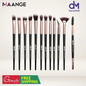 MAANGE 12PCs Professional Makeup Brushes Set with Premium Wooden Handles